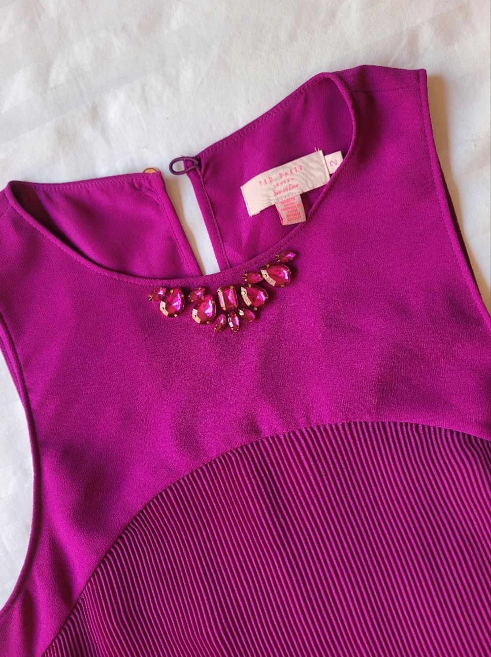 🍒EUC🍒 TED BAKER EMBELLISHED PLEATED TOP